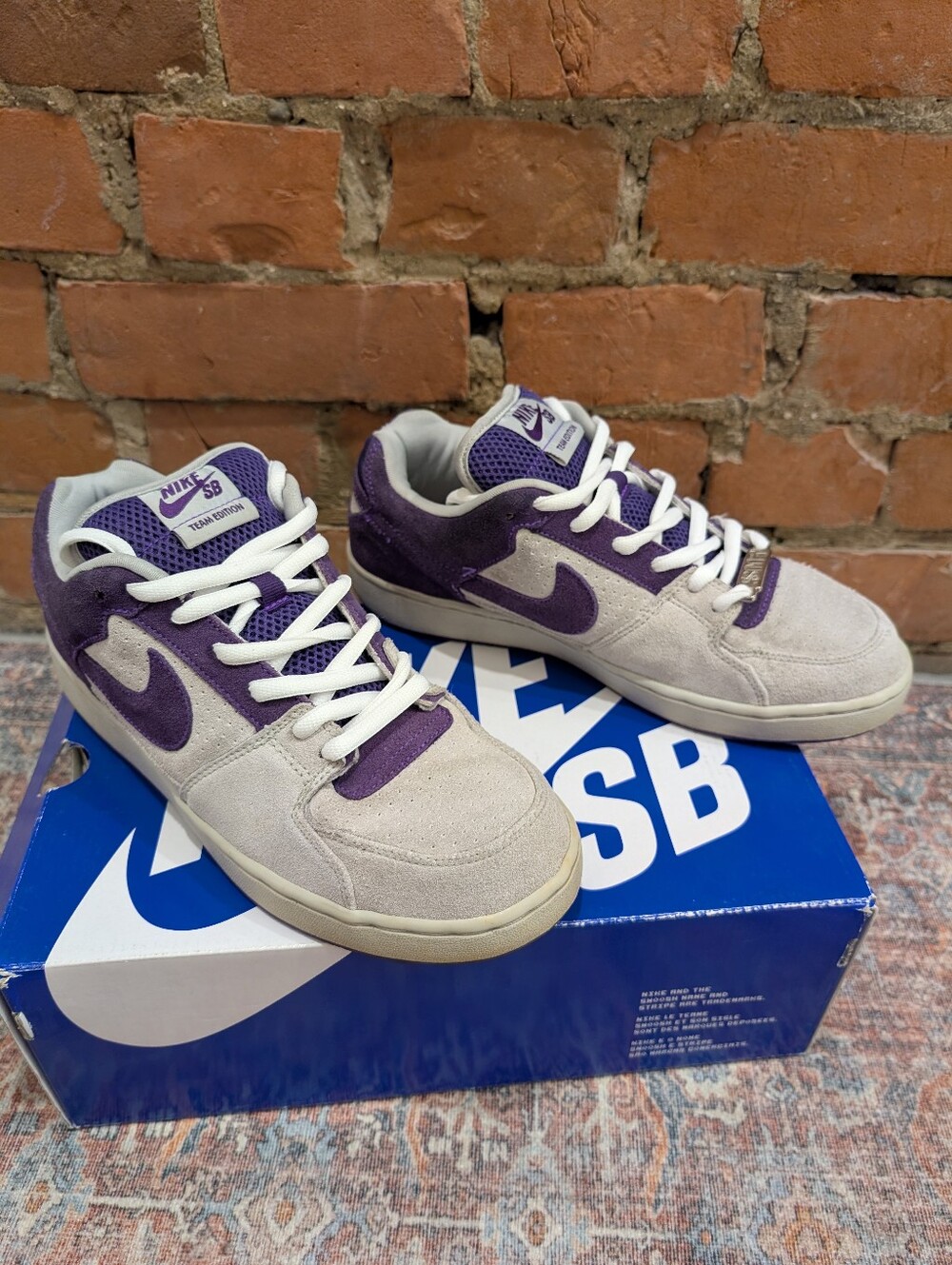2005 OG Nike SB Zoom Team Edition Sneakers, Natural Gray / Raspberry Purple
